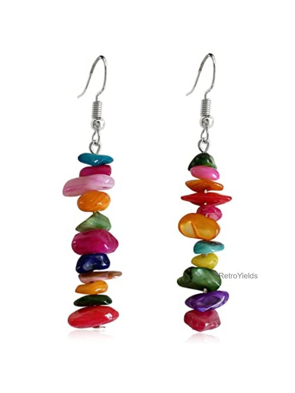 Handmade Bohemian Crystal Quartz Dangle Earrings Natural Stone Drop Jewelry for